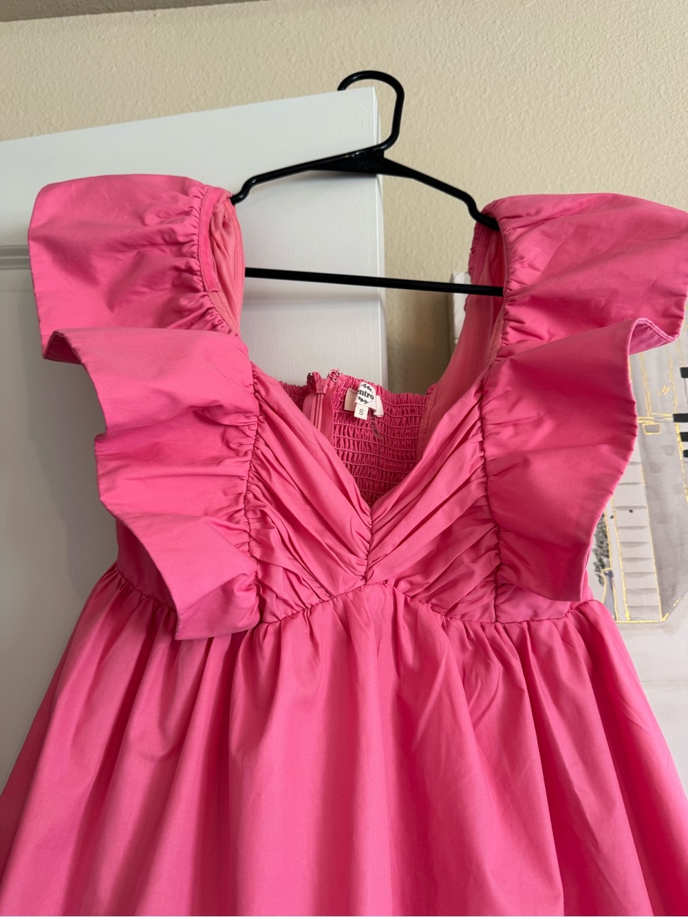 entro Pink Ruffle-Shoulder Mini Dress - Picture 3 of 3